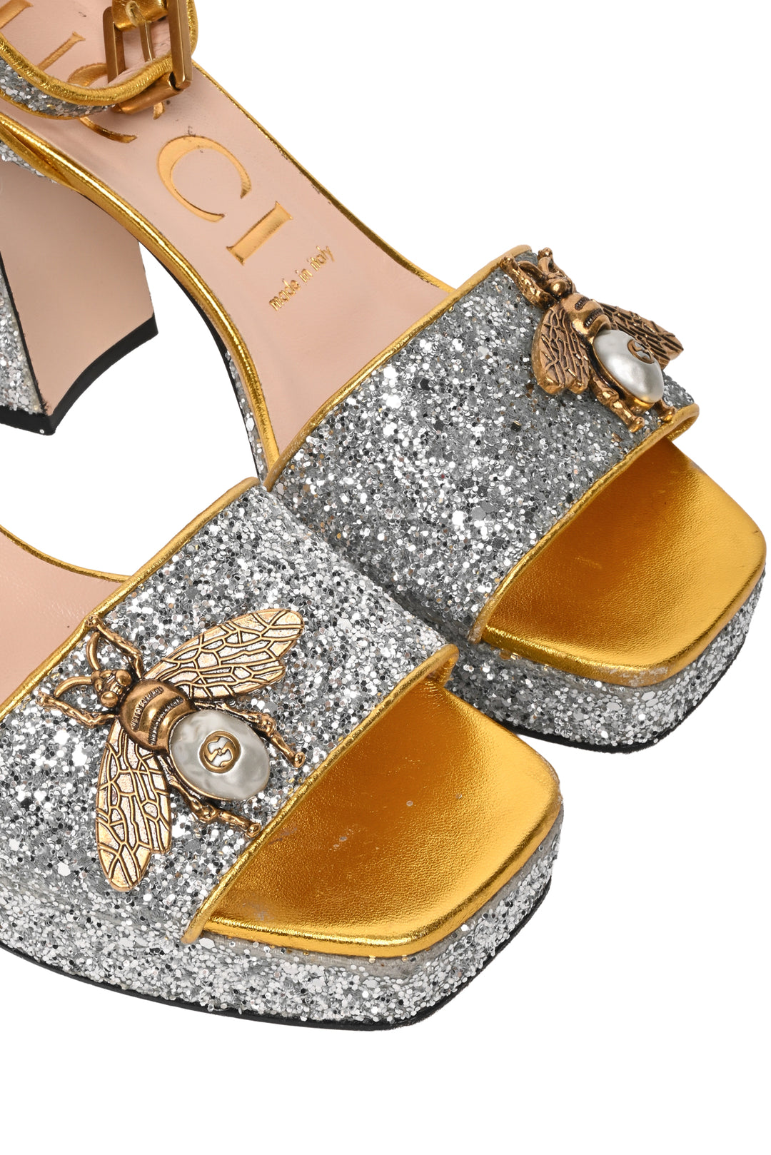 Gucci Size 37 Soko Glitter Platform Sandals
