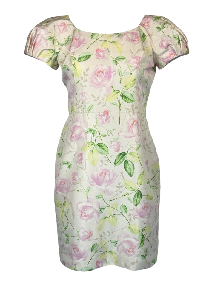 Christian Dior Size 6 2000's Floral Silk Midi Dress