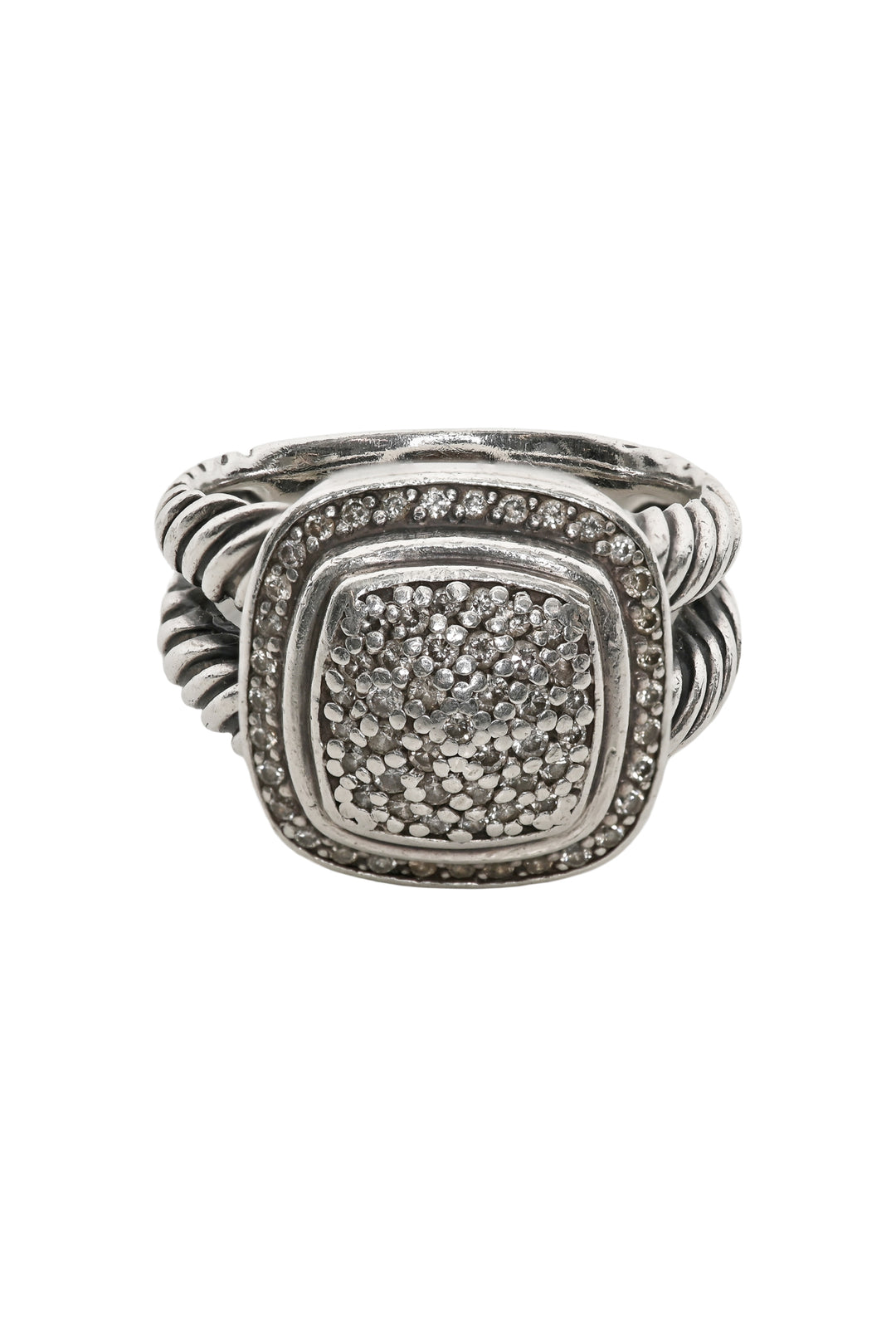 David Yurman Size 7 Sterling Silver Diamond Albion Ring