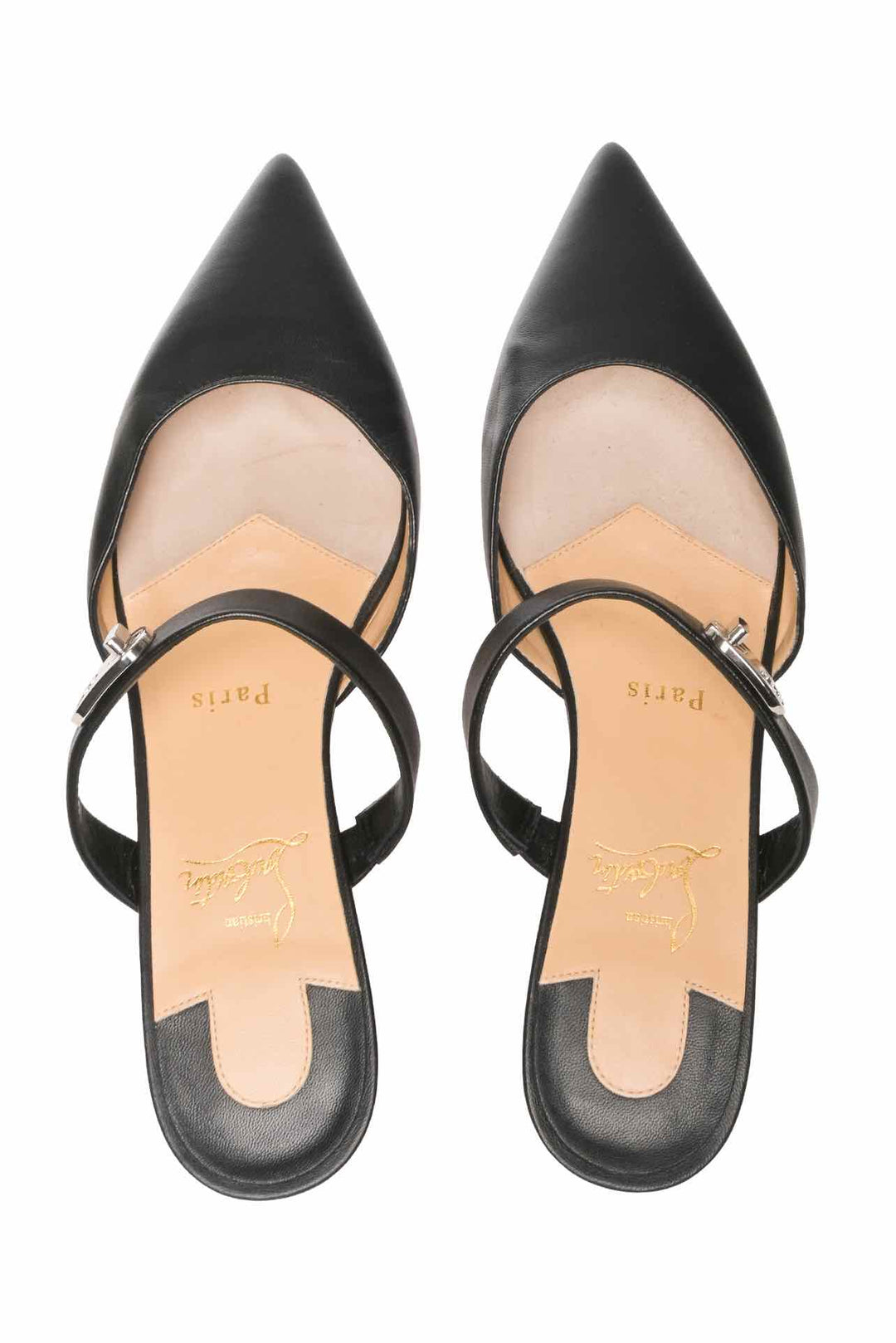 Christian Louboutin Size 38 Choc Lock Flat Mules