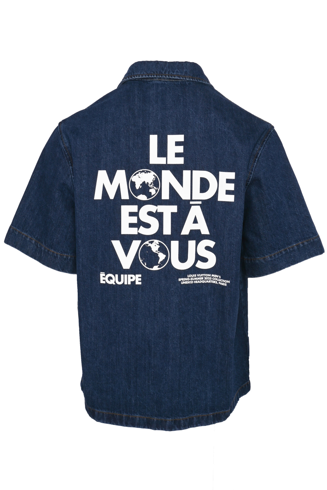Louis Vuitton Size M Men's 2025 Staff Uniform Denim Short-Sleeved Shirt