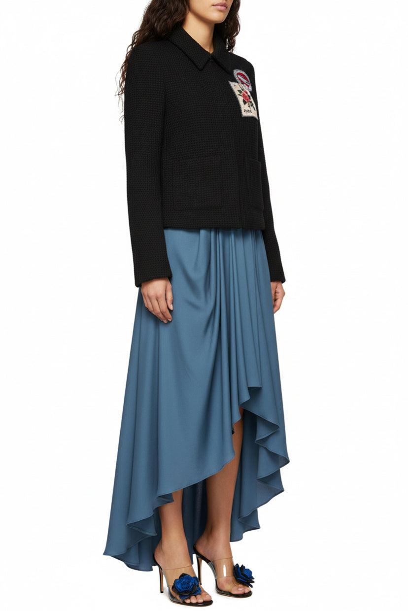 Sandro Size 36 Loumis Cuba & Logo Patch Waffle Jacket