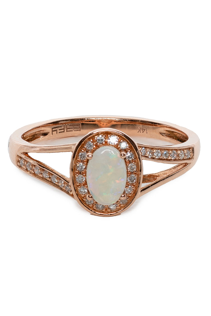 Effy 14K Gold Opal and Diamond Ring