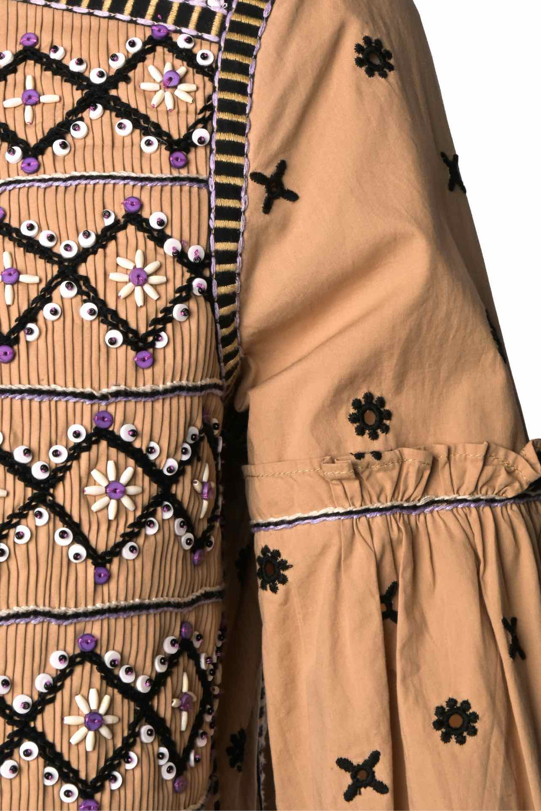 Veronica Beard Size S Rocci Embellished Cotton-Poplin Jacket