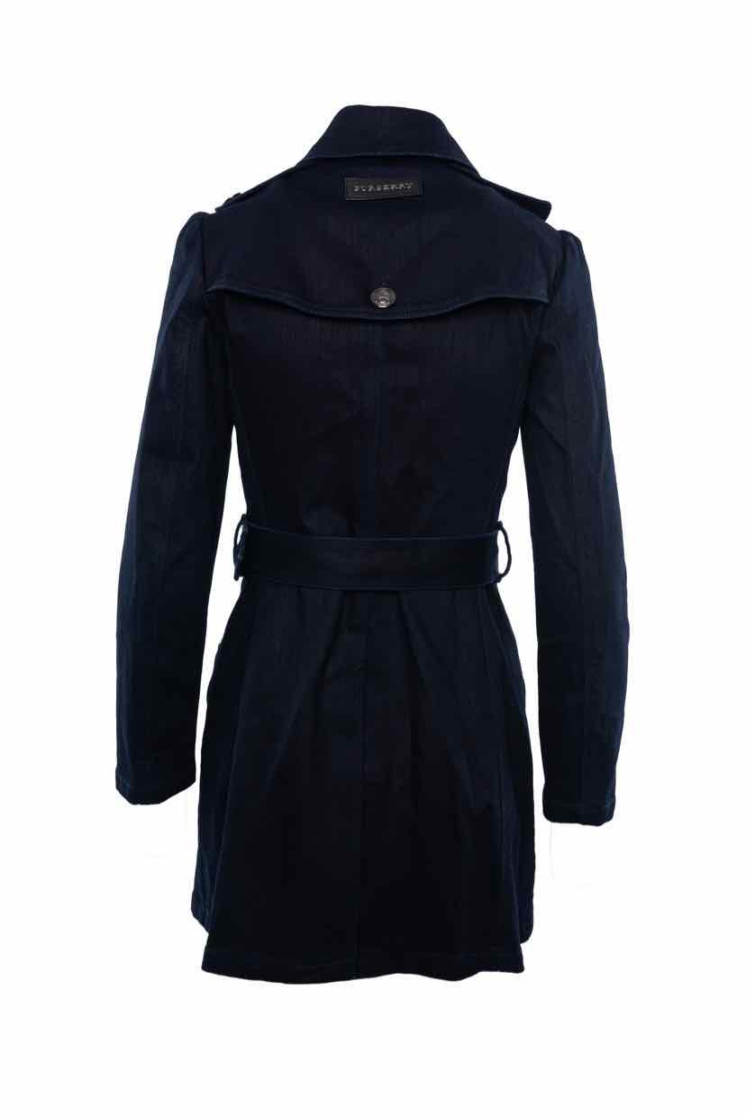 Burberry Size 2 Denim Trench Coat