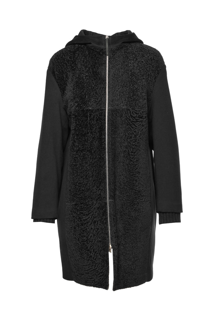 Fabiana Filippi Size XS Shearling Panel Hooded Coat