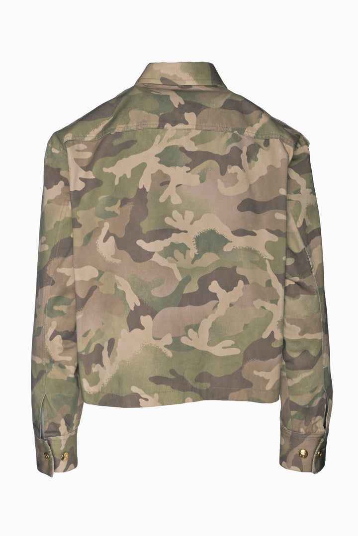 Celine Size 2 Camouflage Print Utility Jacket