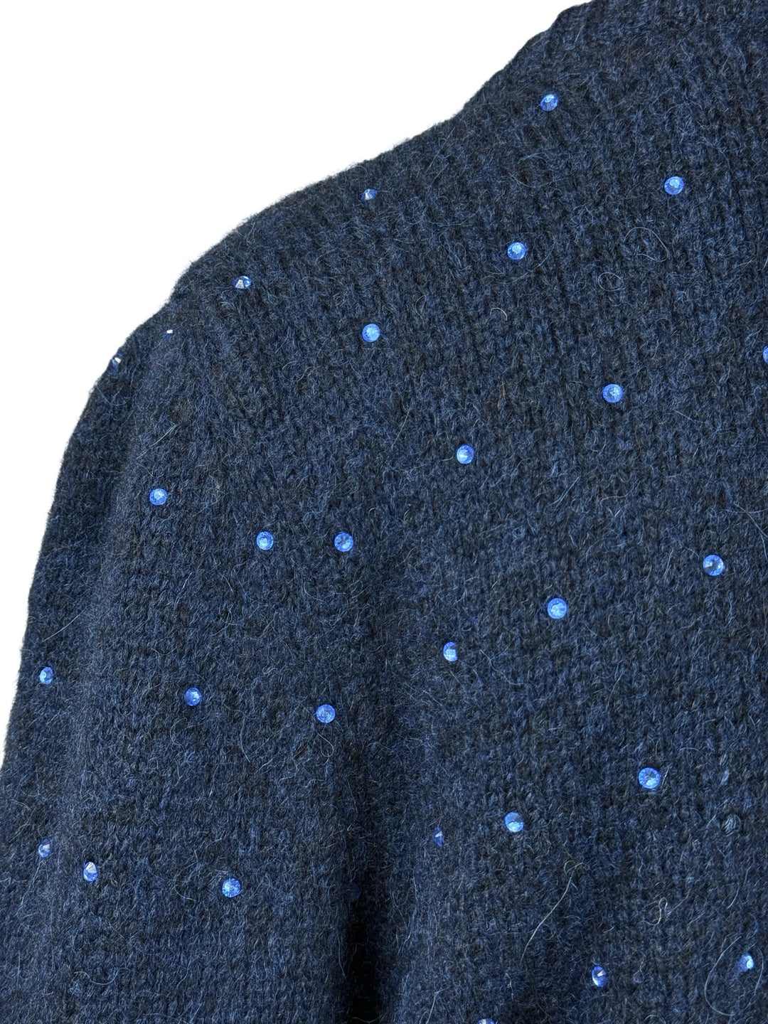 Alessandra Rich Size 40 Stars & Crystal Embellished Alpaca Blend Cardigan