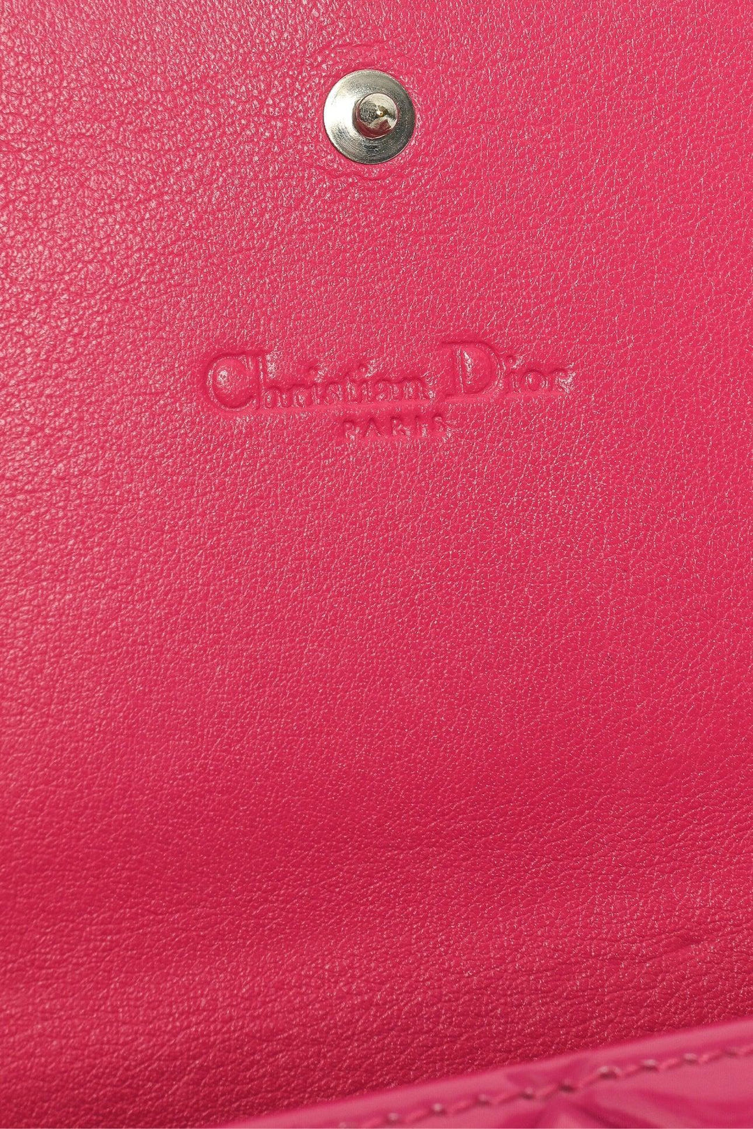 Christian Dior 2014 Patent Cannage Lady Dior Rendezvous Wallet on Chain