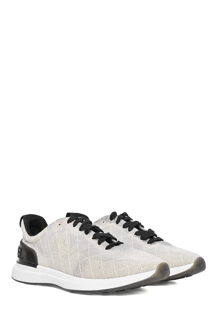 Chanel Size 42 CC Embroidered Mesh Low Top Sneaker