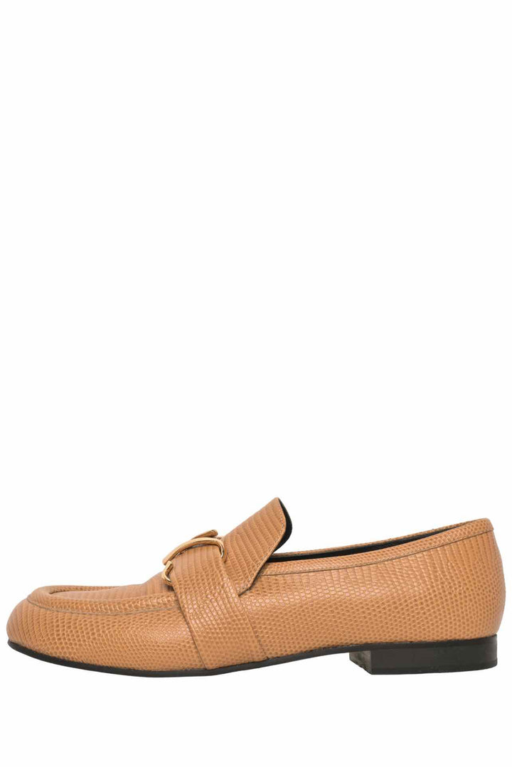 Proenza Schouler Size 39 Lizard Print Embossed Leather Loafers