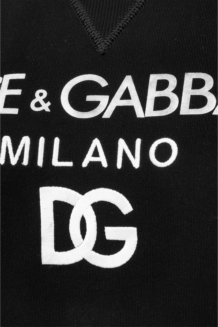 Dolce & Gabbana Size 48 Men's Embroidered Logo Crewneck Sweater