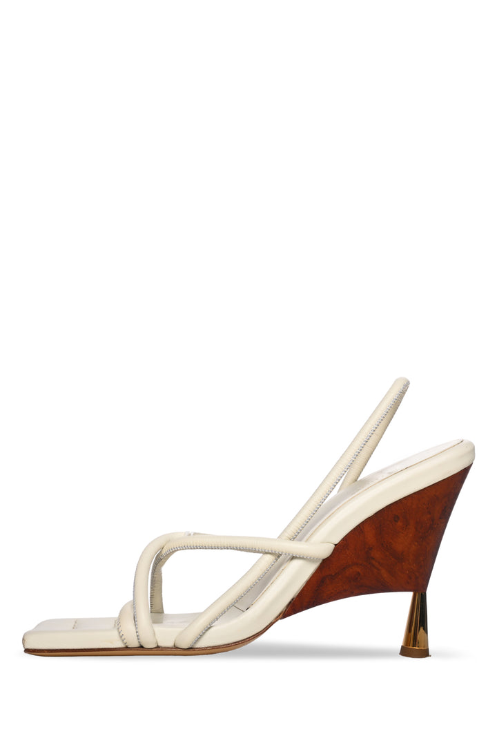 GIA/RHW Size 39 Strappy Metallic-Heel Slingback Sandals