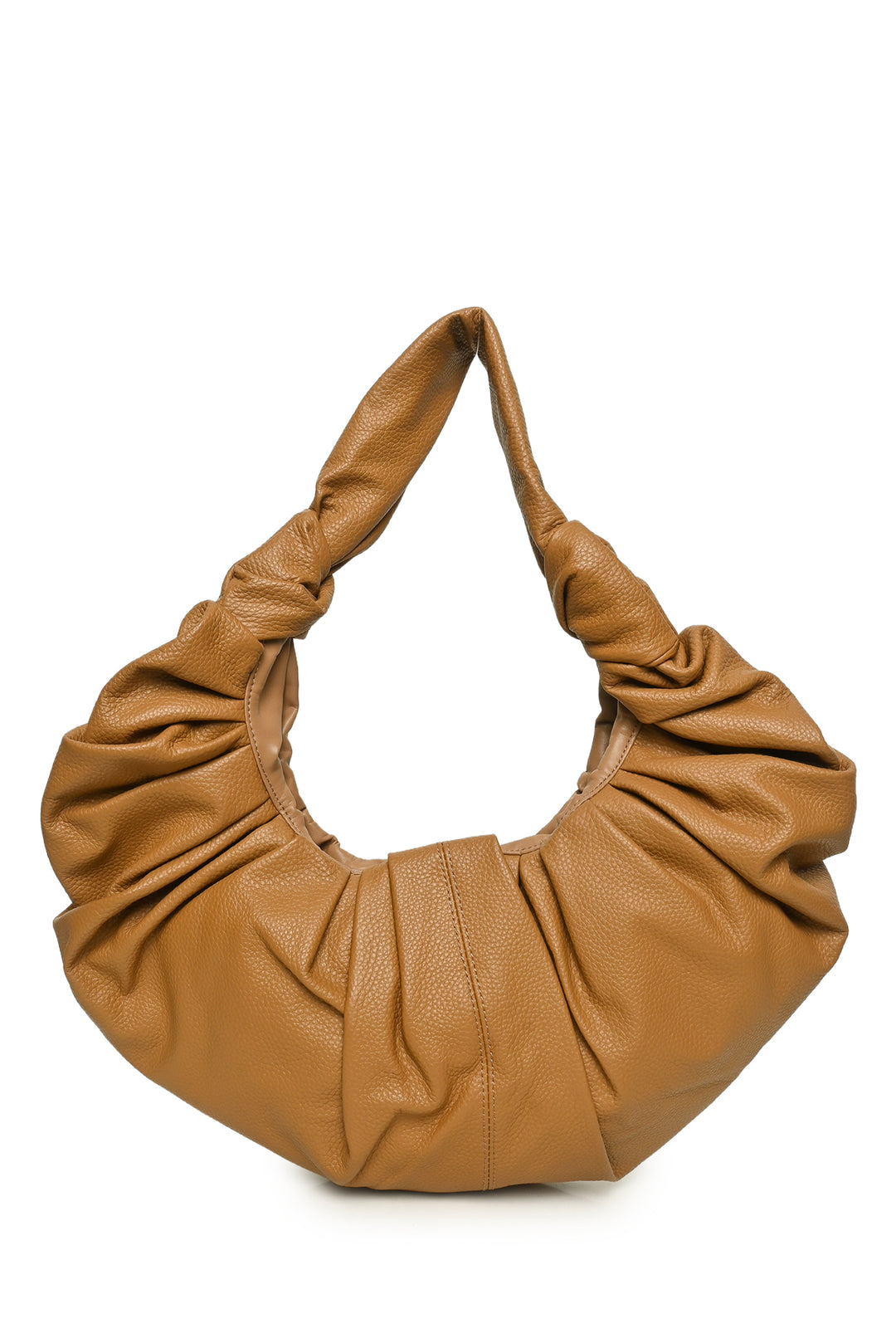 Gia Studios Croissant Pleated Vegan Leather Shoulder Bag