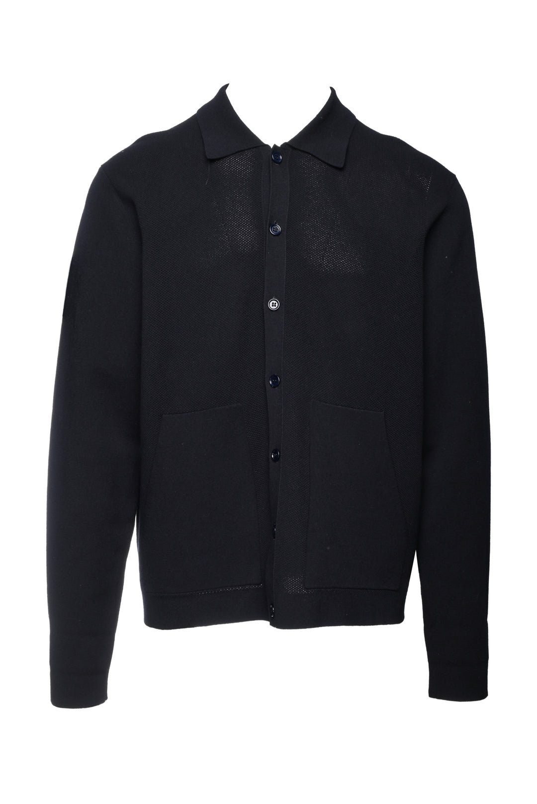 Dries Van Noten Size XL Men's Viscose Knit Button-Front Collared Cardigan