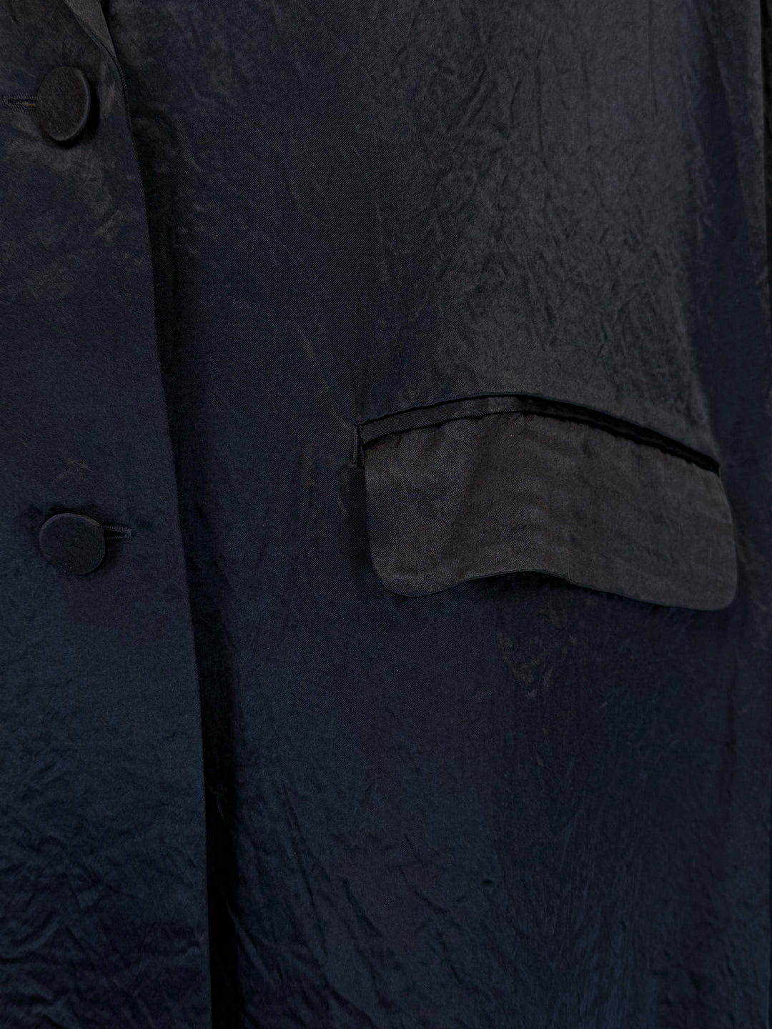 Eileen Fisher Size S Textured Satin Long Blazer