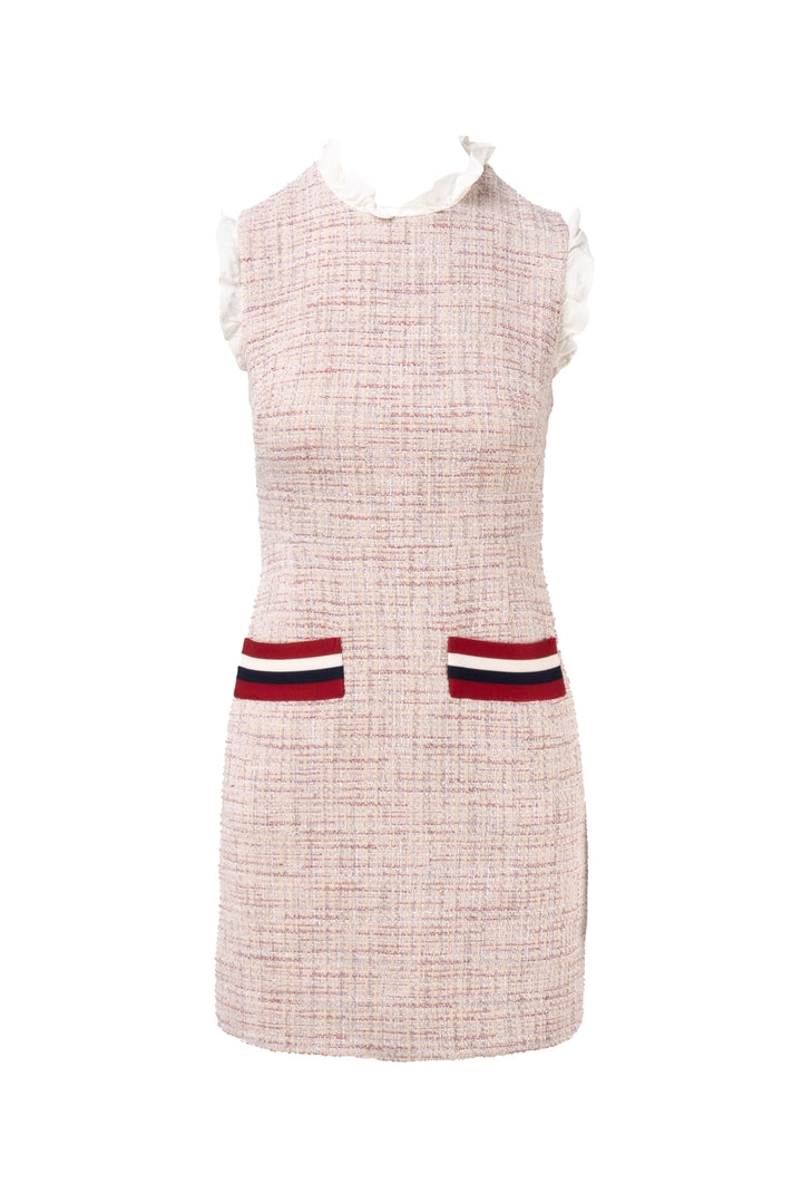Sandro Size 4 Morgan Ruffle-Trimmed Tweed Mini Dress