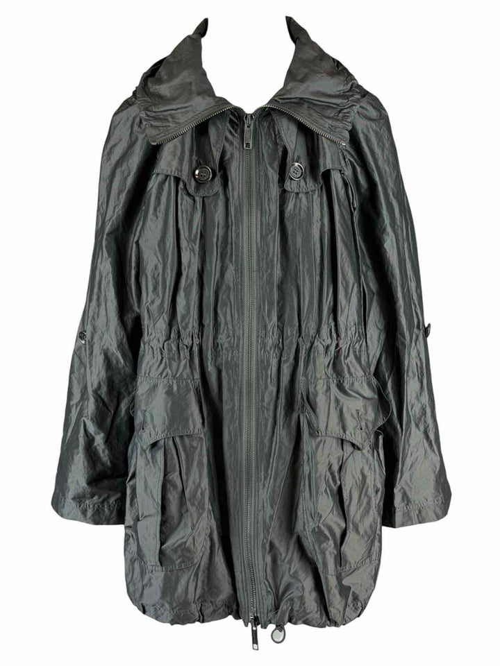 Burberry Size 12 Metallic Hooded Utility Coat