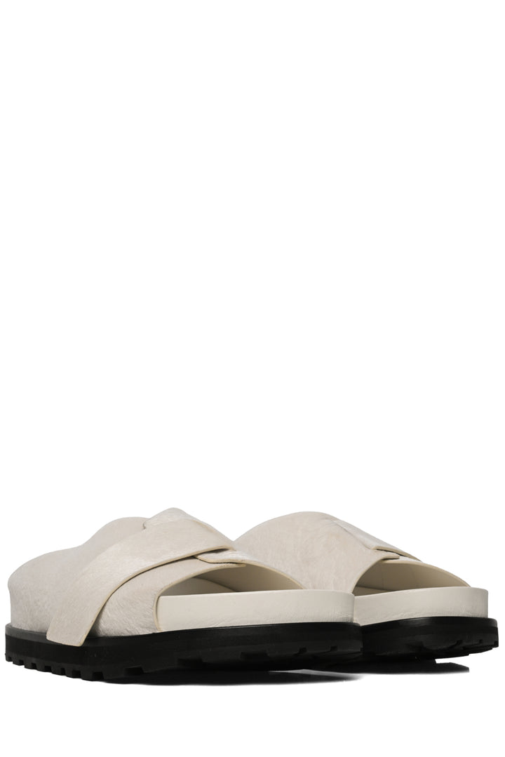 Jil Sander Size 40 Cross Strap Pony Slides