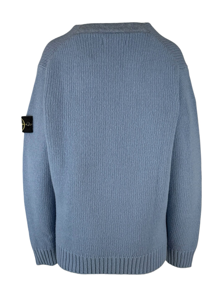 Stone Island Size L Men's Wool-Blend V-Neck Sweater