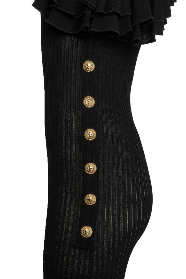 Balmain Size 38 One Shoulder Knit Dress