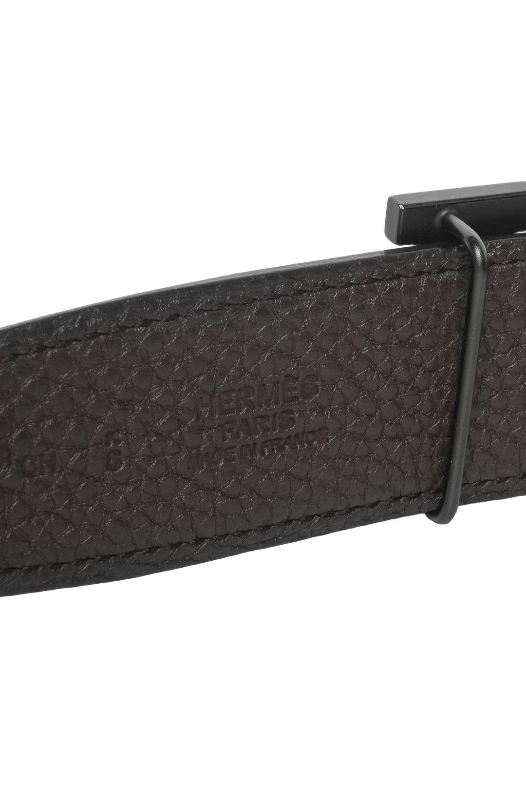 Hermes Size 8 H Belt Buckle & Reversible Leather Strap 32 mm