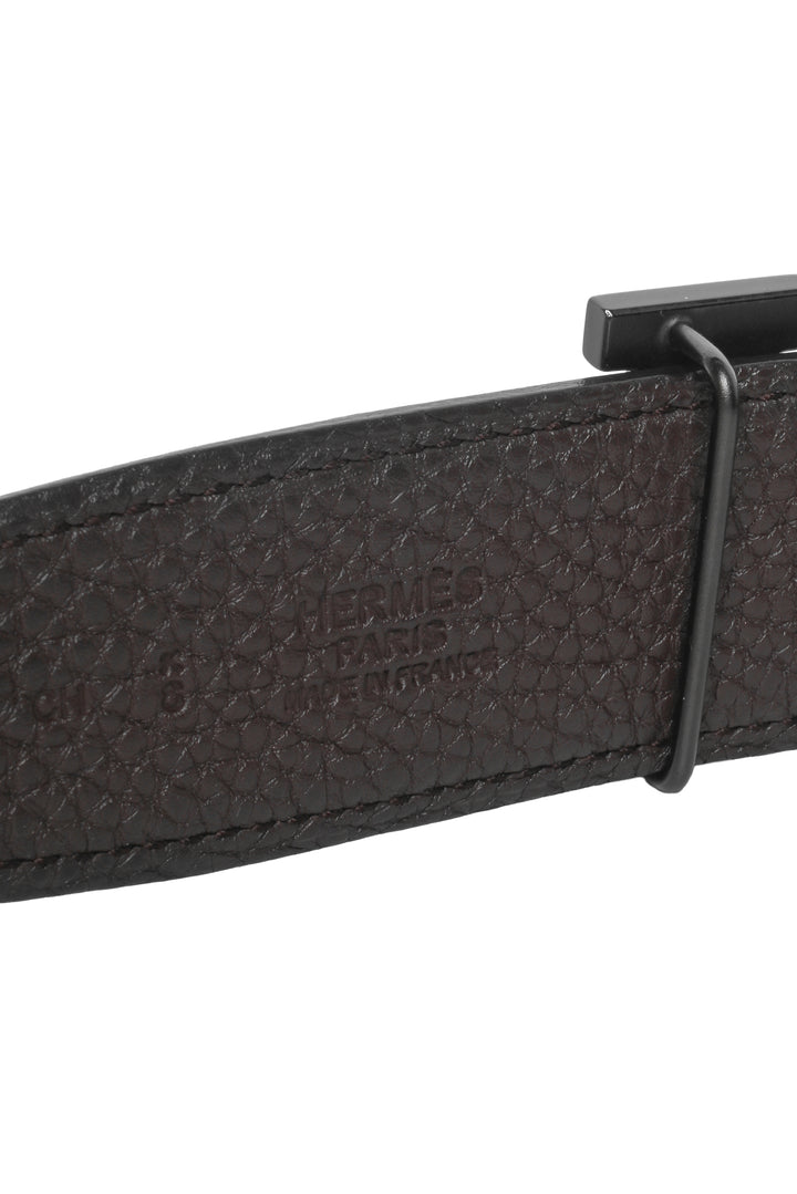 Hermes Size 8 H Belt Buckle & Reversible Leather Strap 32 mm