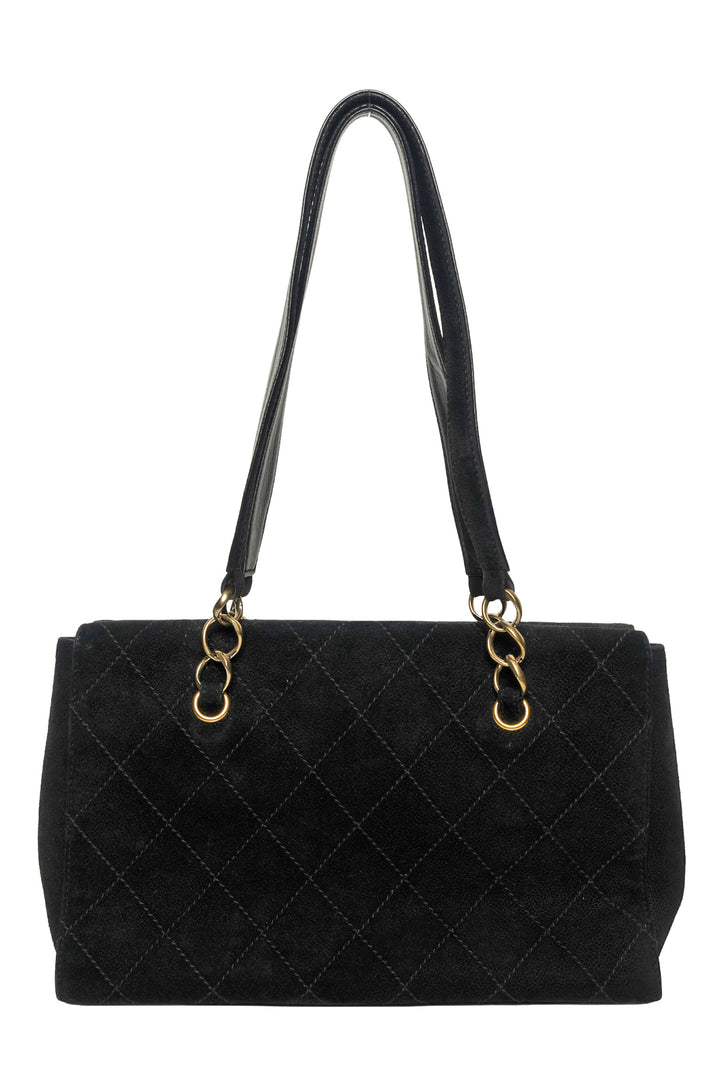 Chanel 2003 Quilted Nubuck Leather Wild Stitch Shopping Tote