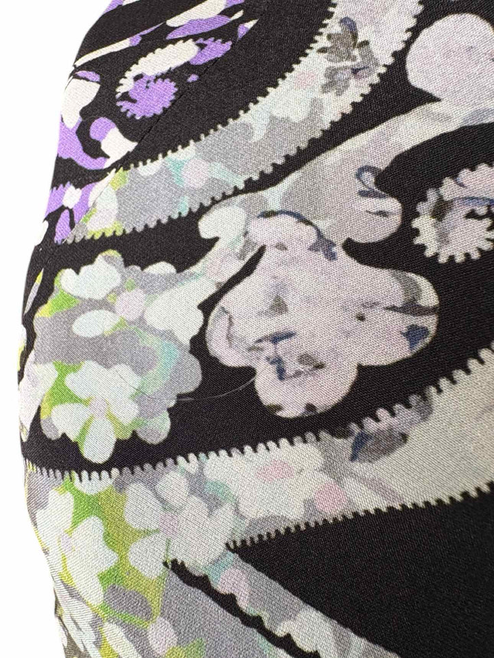 Etro Size 46 Floral Print Silk Dress