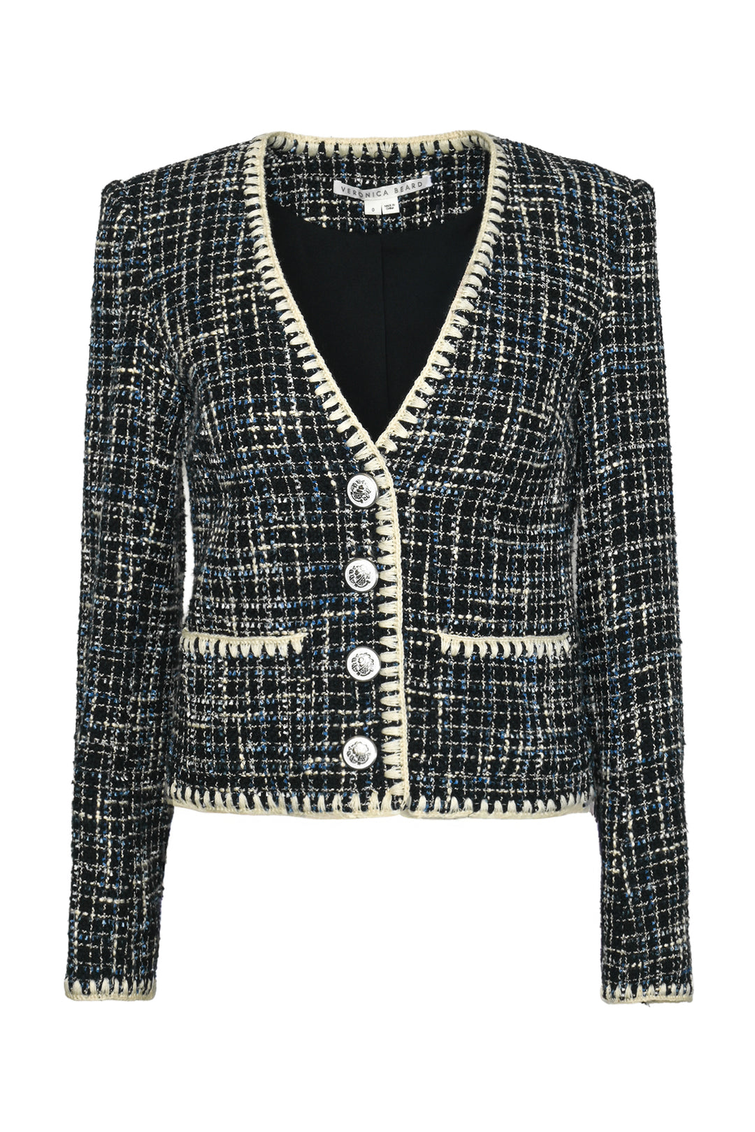 Veronica Beard Size 0 Bosia Tweed Single-Breasted Jacket