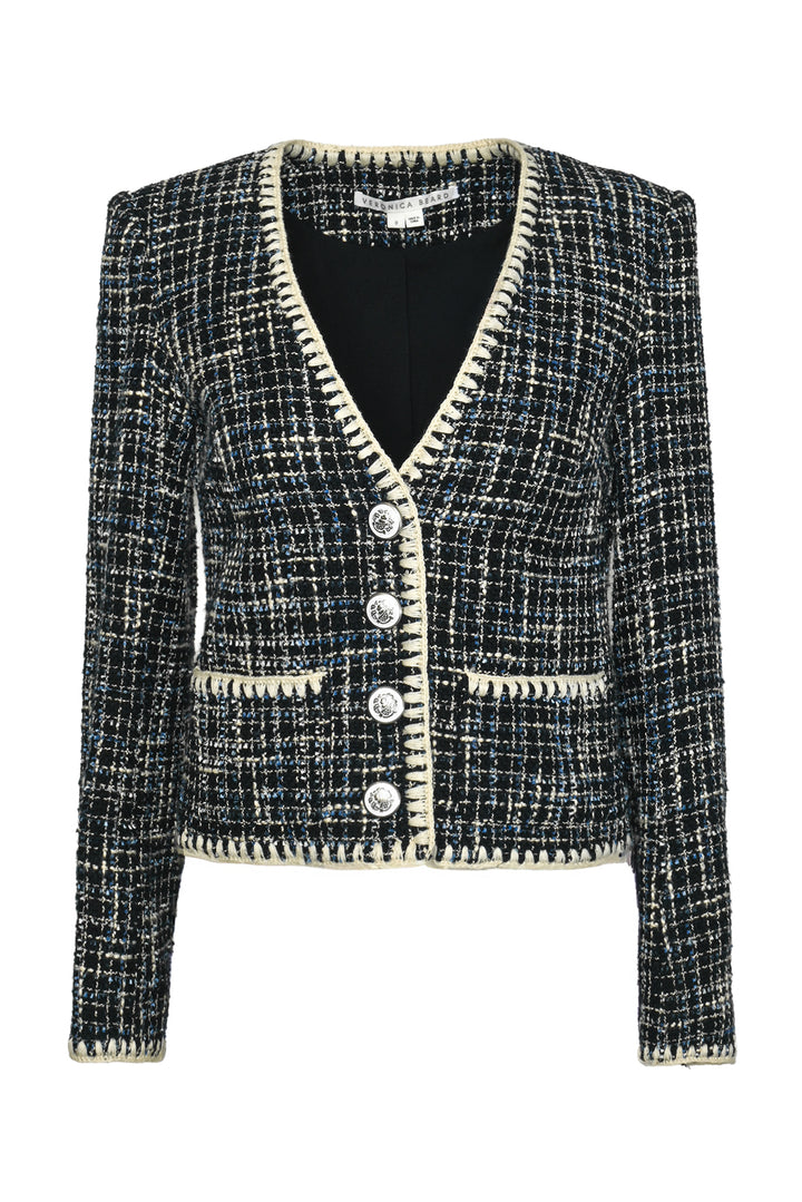 Veronica Beard Size 0 Bosia Tweed Single-Breasted Jacket