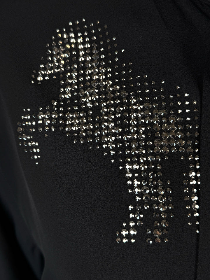 Stella Mccartney Size 42 Crystal Embellished Horse Print Blouse
