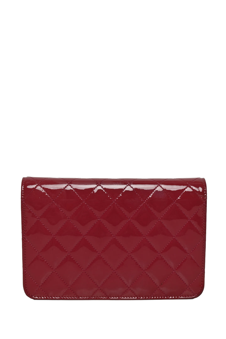 Chanel 2014-2015 Quilted Patent Leather Brilliant Wallet On Chain Crossbody