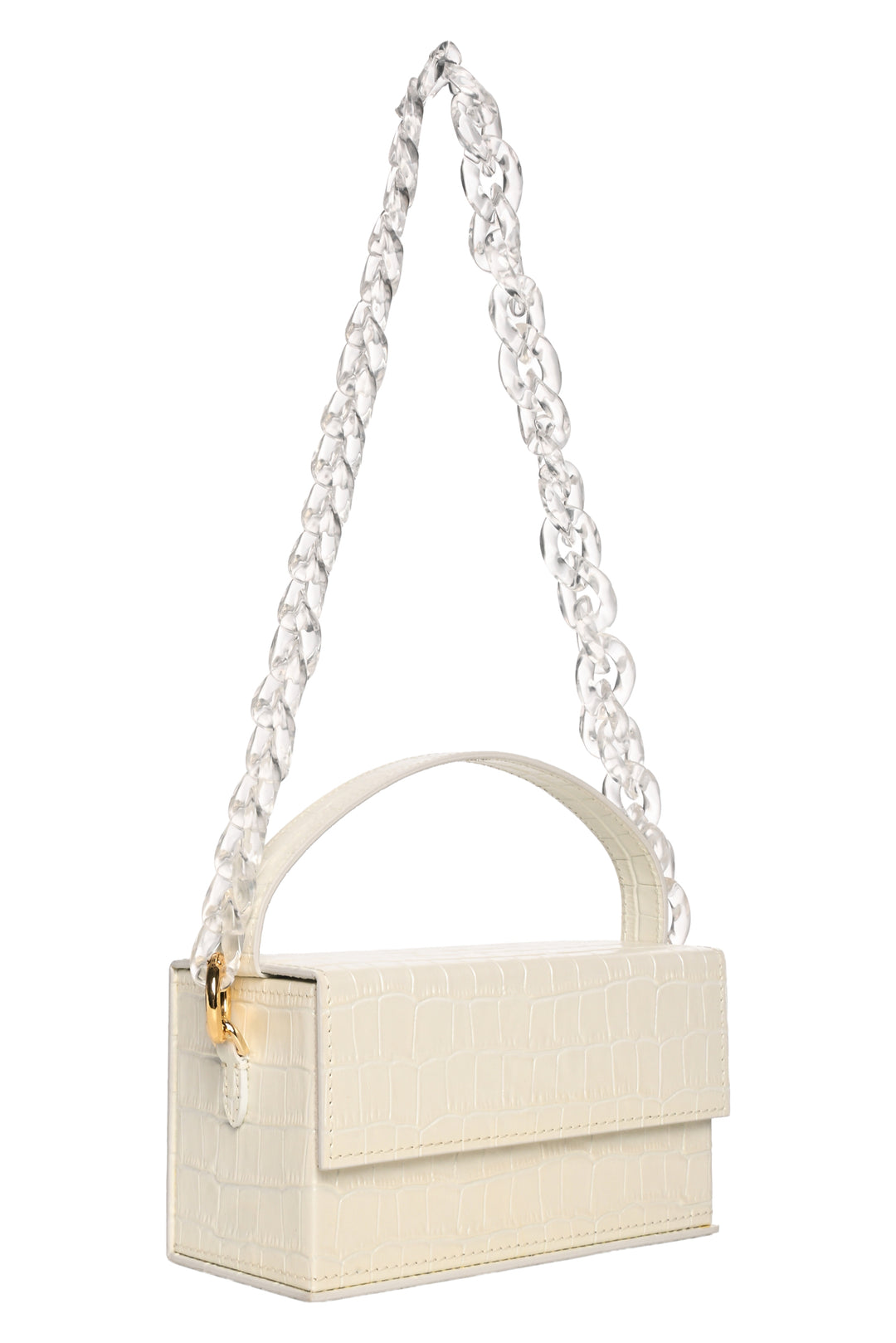 L'AFSHAR Ida Croc Embossed Shoulder Bag