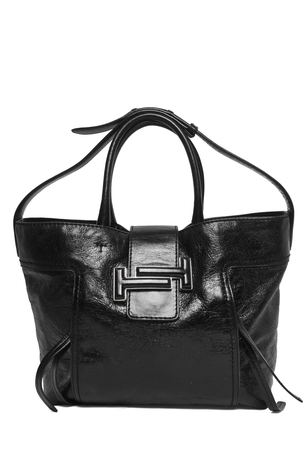 Tod's Double T Crinkle Leather Shoulder Bag