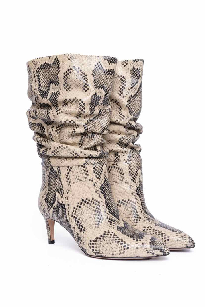 Paris Texas Size 36.5 Python Printed Leather Slouchy Boots