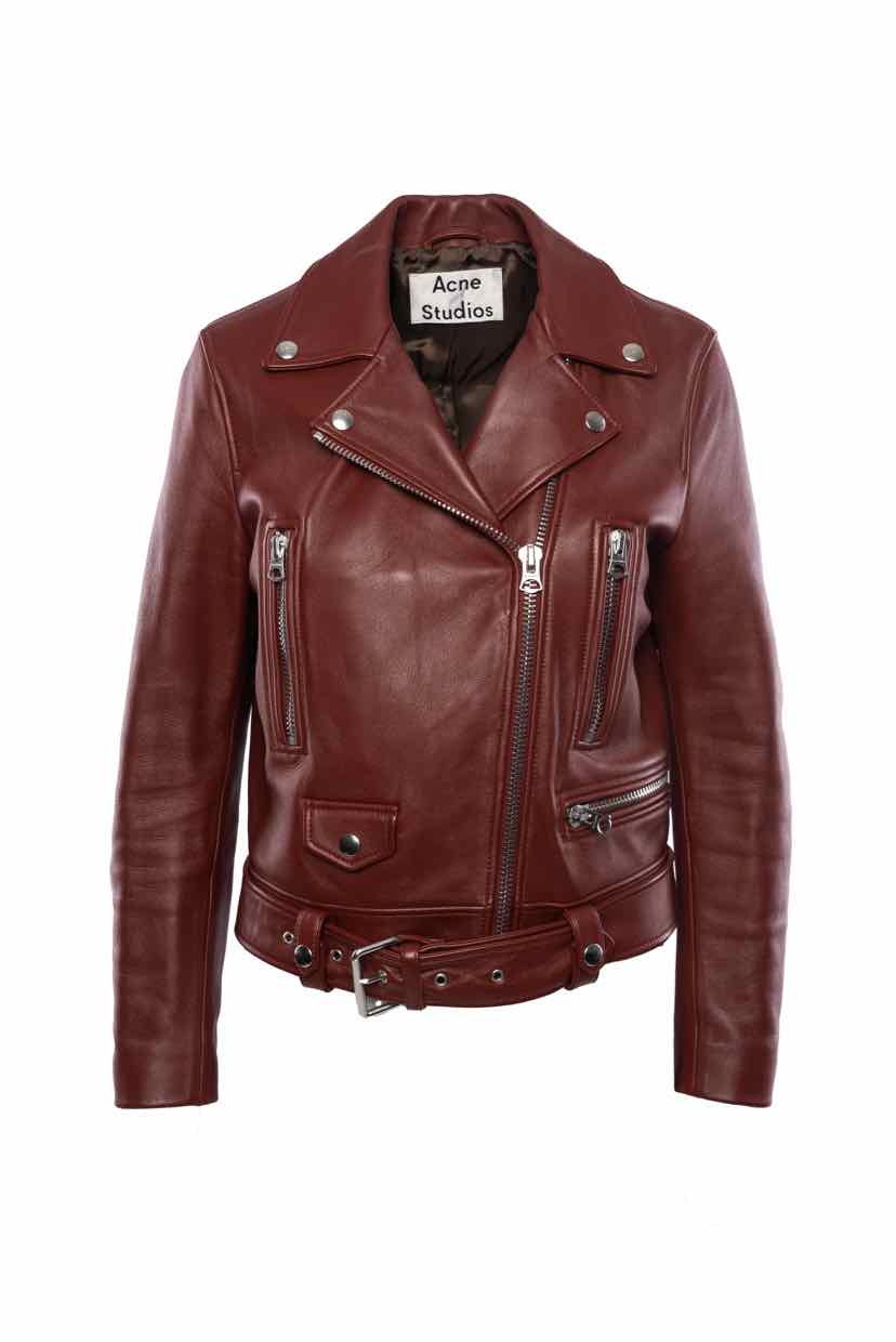 Acne Size 38 Leather Moto Jacket