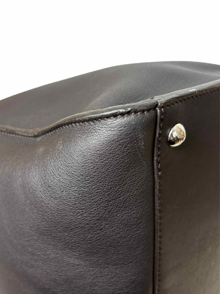 Fendi Peekaboo X-lite Leather Monogram Fur Lined Purse