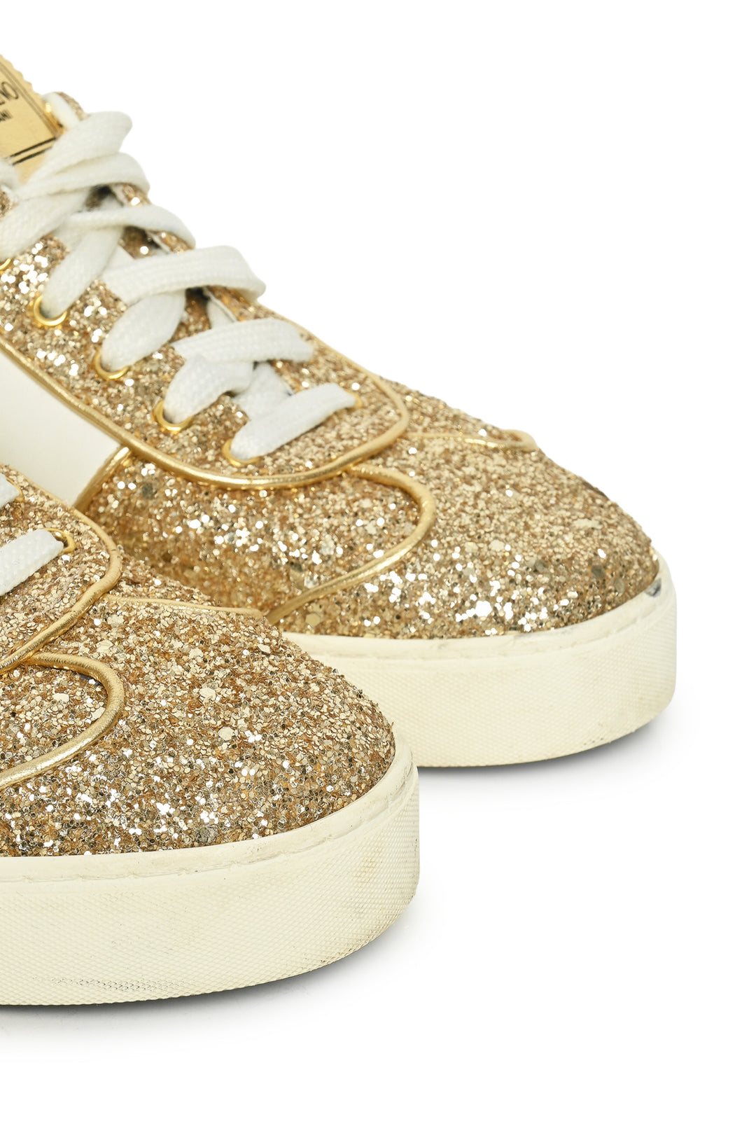 Valentino Size 36.5 Rockstud Glitter Sneakers
