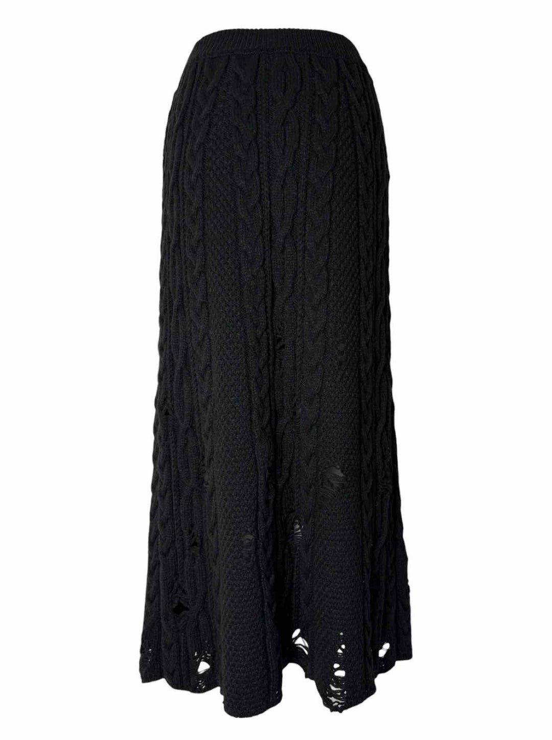 Y's Size 2 Cableknit Distressed Knit Skirt