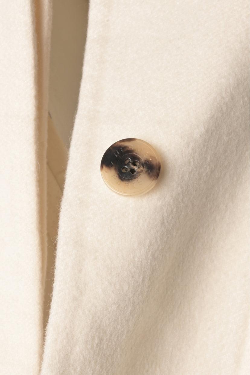 Hermes Size 40 Boxy Cashmere Button-Up Jacket