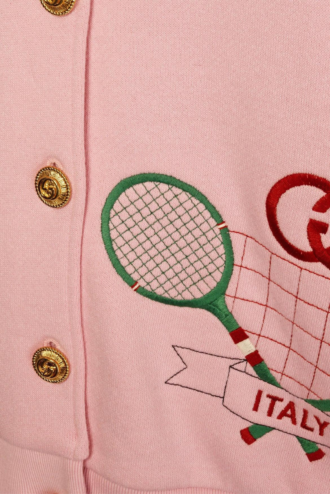 Gucci Size XS Oversize Hooded Tennis Logo Button-up Sweatshirt