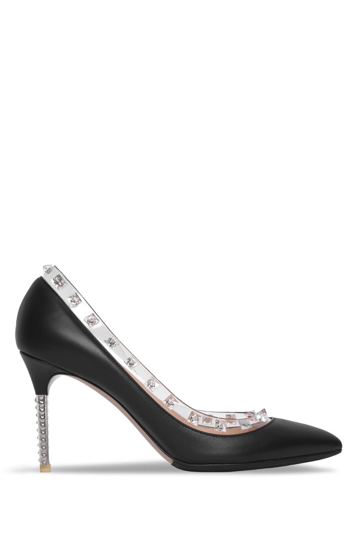 Valentino Size 36 Rockstud Leather & PVC Naked Pumps
