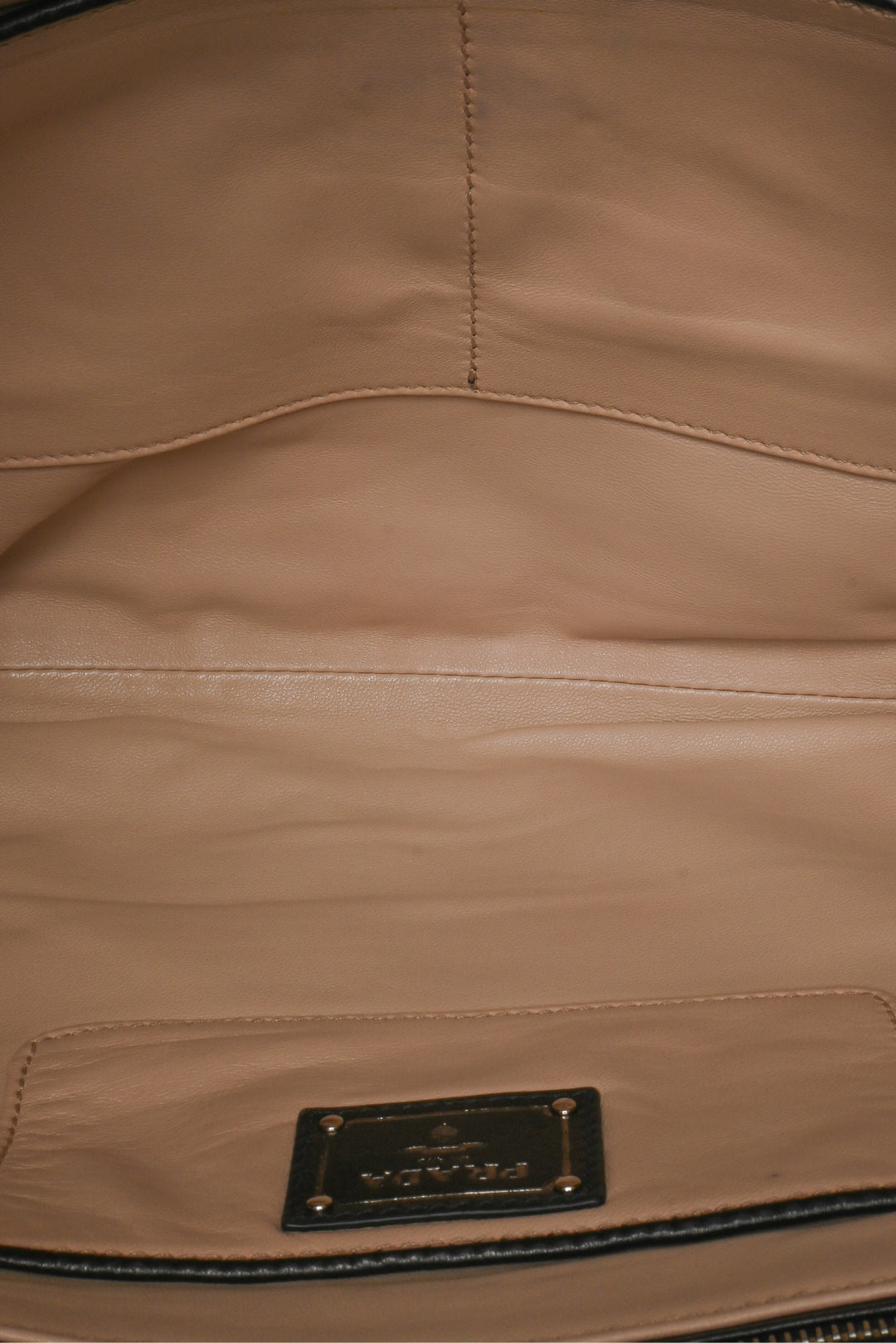 Prada Triangle Logo Large Leather Clutch