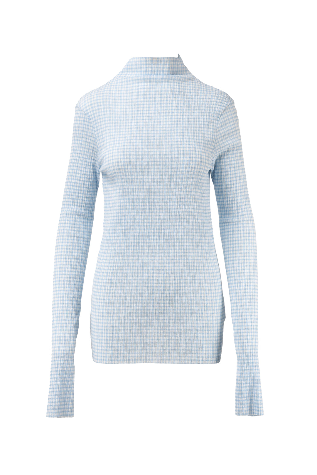Jil Sander Size 4 Lgslv Gingham Turtleneck Tops