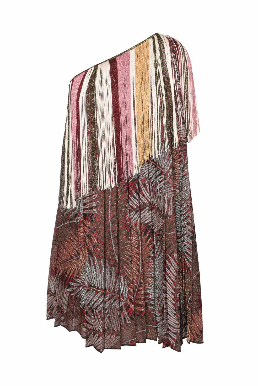 Missoni Size 40 Fringe One Shoulder Dress