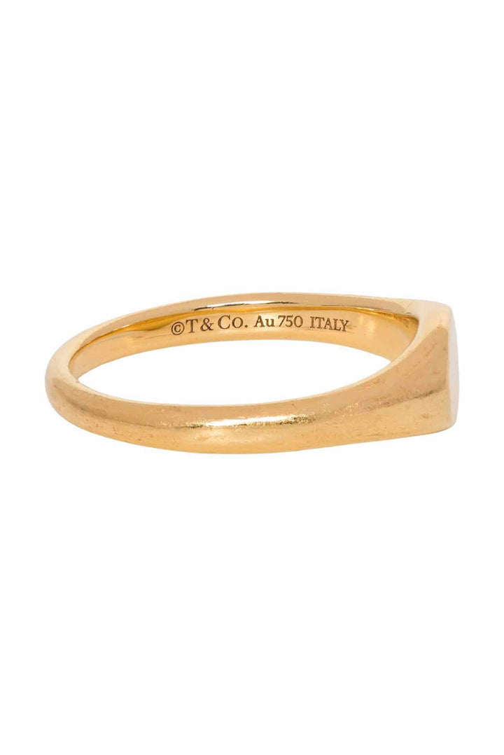 Tiffany Size 7 18K Yellow Gold Signet Ring