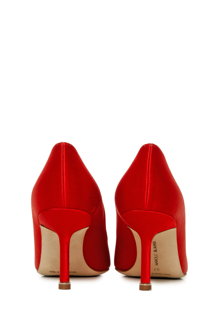 Manolo Blahnik Size 37 Hangisi 70 Crystal Embellished Satin Pumps