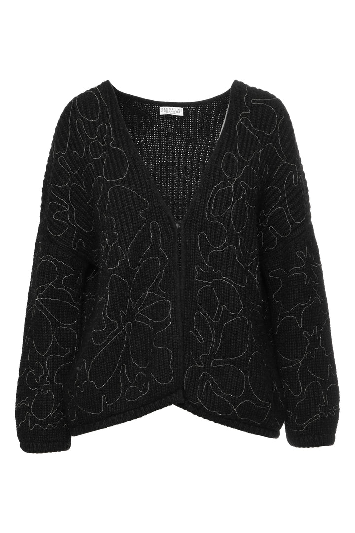 Brunello Cucinelli Size M Beaded Cashmere Cardigan