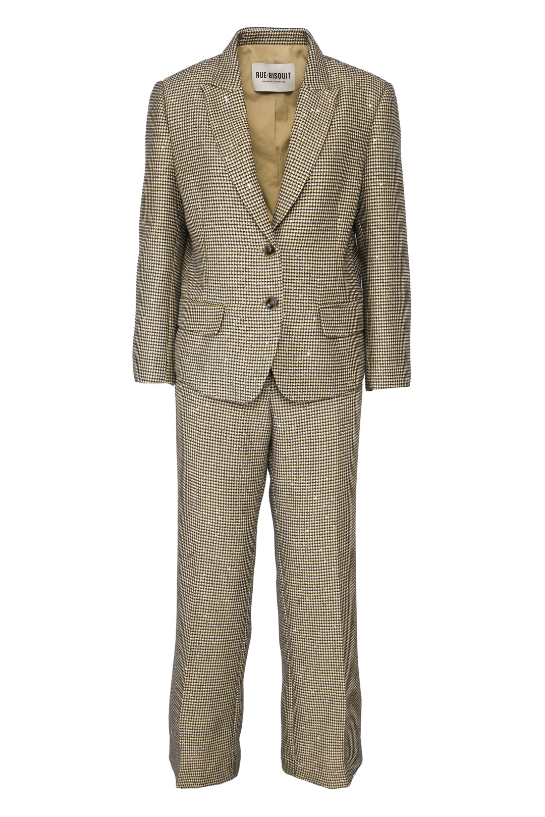 Rue-Bisquit Size 48 Tweed Sequin Embellished Blazer & Pant Set